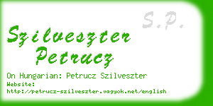 szilveszter petrucz business card